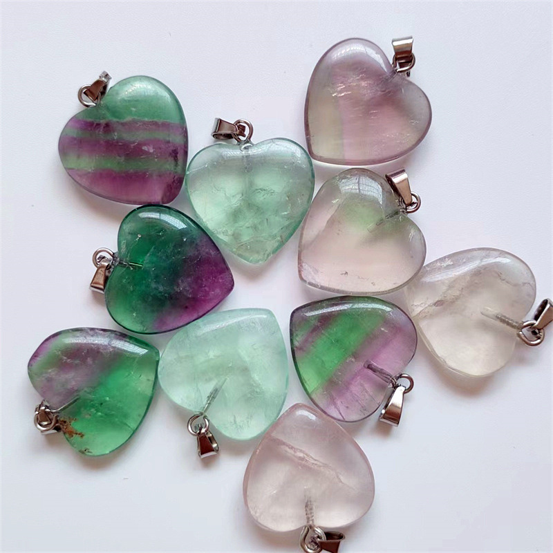 Cruz-frontera piedra natural amor colgante 20mm cristal Ágata en forma de corazón colgante melocotón corazón COLLAR COLGANTE accesorios de la joyería