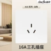 16A three-hole socket white