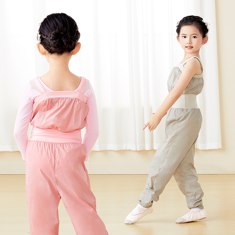 Pantalones de cintura de tirantes para niños mono Ballet traje de sudor pantalones de calentamiento de baile de cuerpo de mujer pantalones de gimnasia deportiva