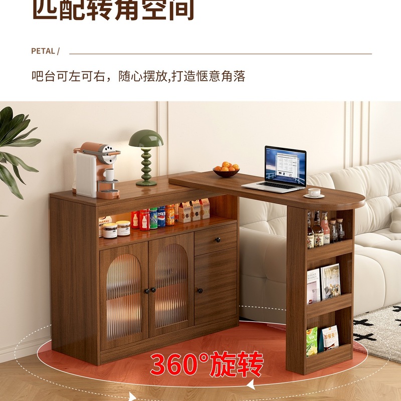 可伸缩吧台桌岛台餐边柜一体家用客厅隔断小户型阳台靠墙沙发边柜|undefined