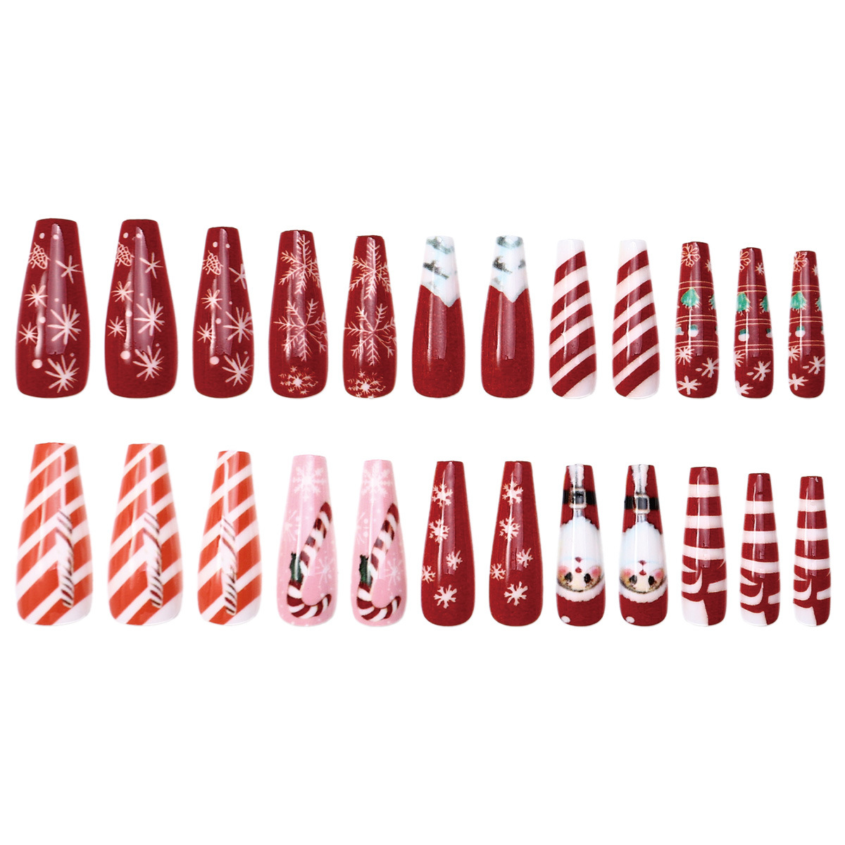 Navidad de vestir uñas de uñas falsas largas Santa Claus copo de nieve Europa y América Navidad alce Navidad decoración de uñas