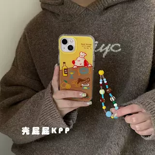 黄棕可爱厨师小狗链条适用iPhone17promax苹果16手机壳15新款14女