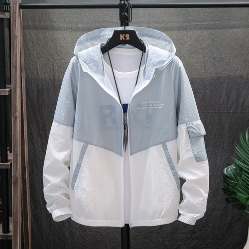 Summer men's sun protection clothing, ultra-thin breathable sun protection clothing, trendy Korean style handsome ice silk thin sun protection shirt jacket