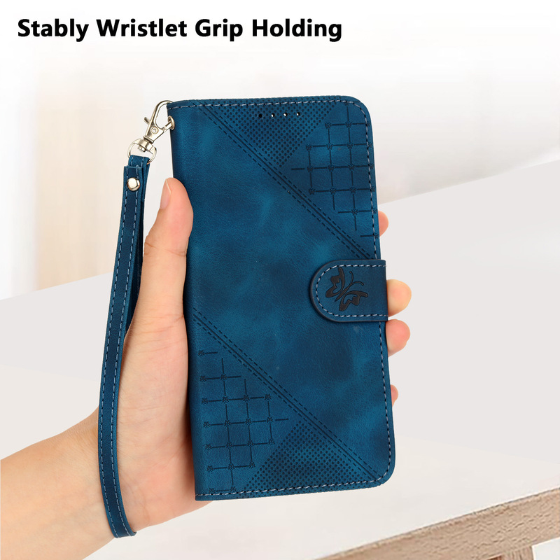 For * VIVO Y17S mobile phone leather case glory X9B frosted butterfly card wallet portable rope OPPO