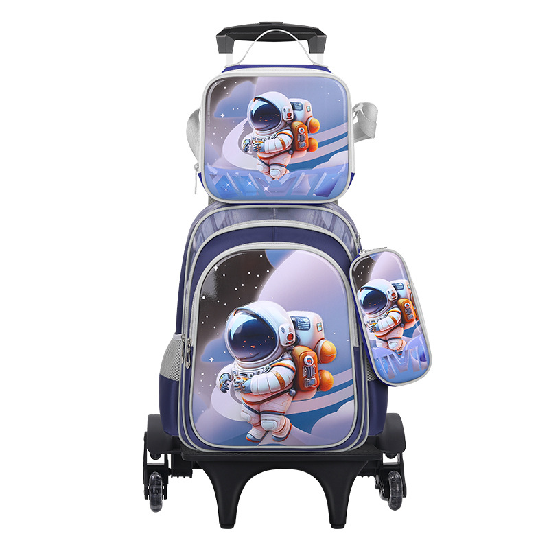 Fábrica en stock nueva mochila de tres piezas para niños y niñas niños de la escuela primaria trolley mochila de gran capacidad