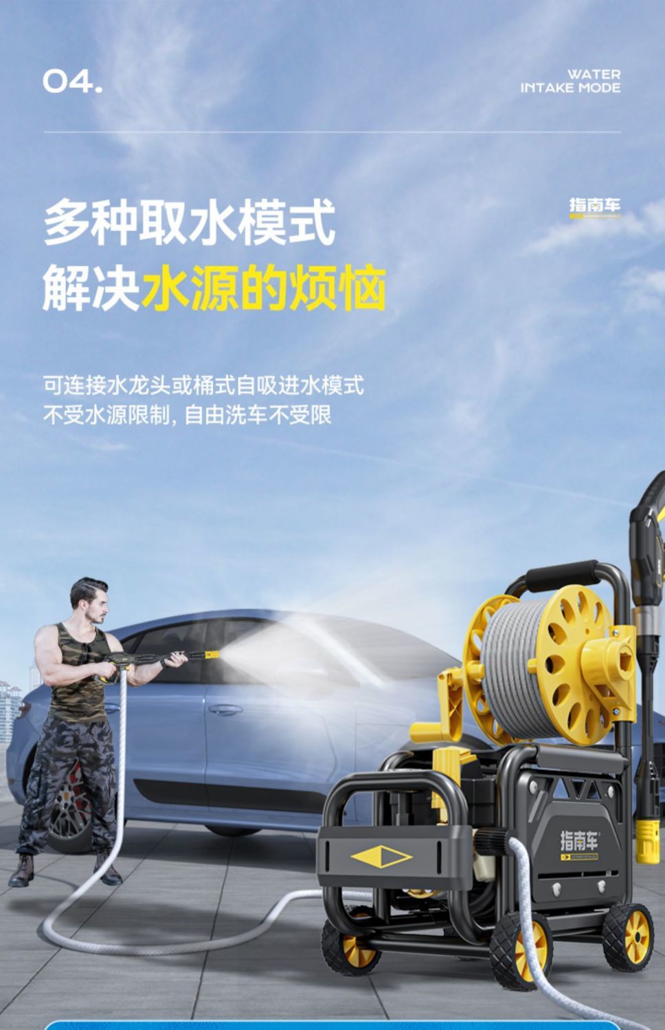 High-Pressure Car Washing Machine Tool, High-Pressure Water Pump for Home Use, 220V High-Power Car Washing Water Gun, Floor Cleaning Motor
