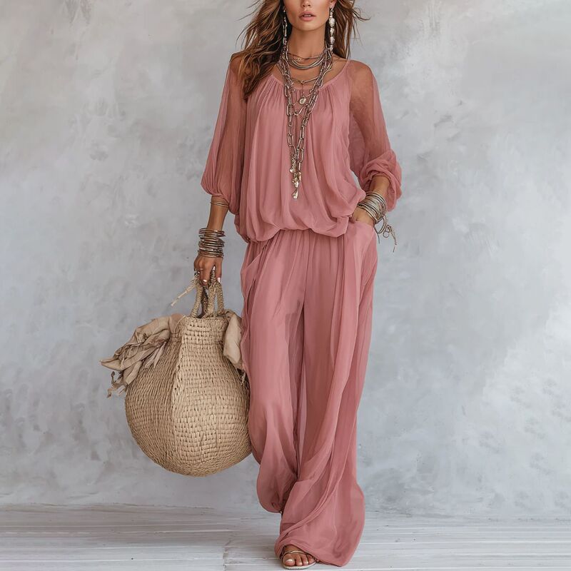 2026 Foreign Trade Amazon Cross-Border Independent Site European and American Loose-Fitting Western Casual Vacation Two-Piece Set Hot-Selling Item 2026 Foreign Trade Amazon Cross-Border Independent Site European and American Loose-Fitting Western Casual Vacation Two-Piece Set Hot-Selling Item