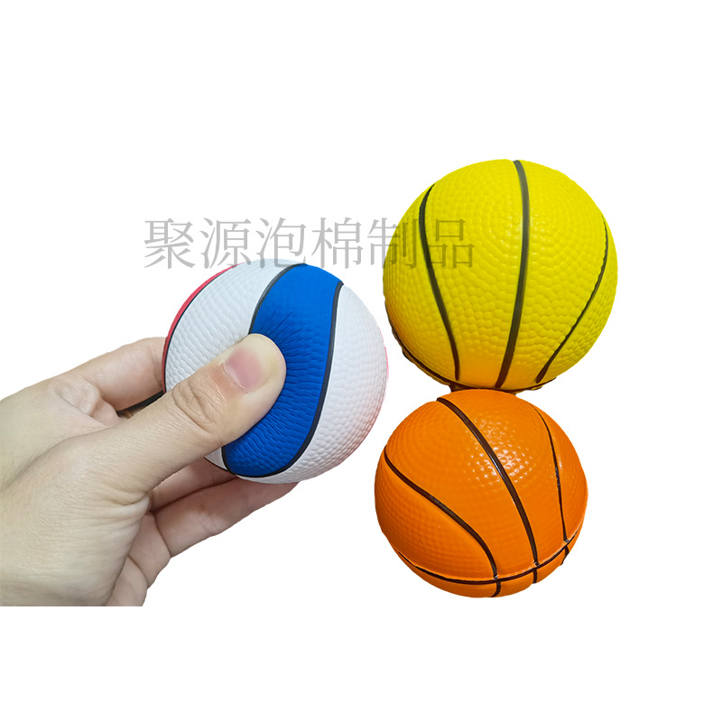 Manufacturer's Ready-Made Basketball Pu Pressure Ball 6.3cm Foam Football Black and White Vent Ball Rebound Grip Ball