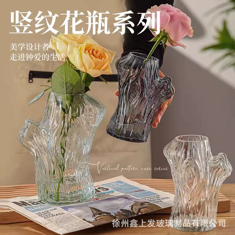 Новая креативная стеклянная ваза нерегулярные высокие цветы гидропонная Цветочная композиция ваза семейная гостиная внутреннее украшение
