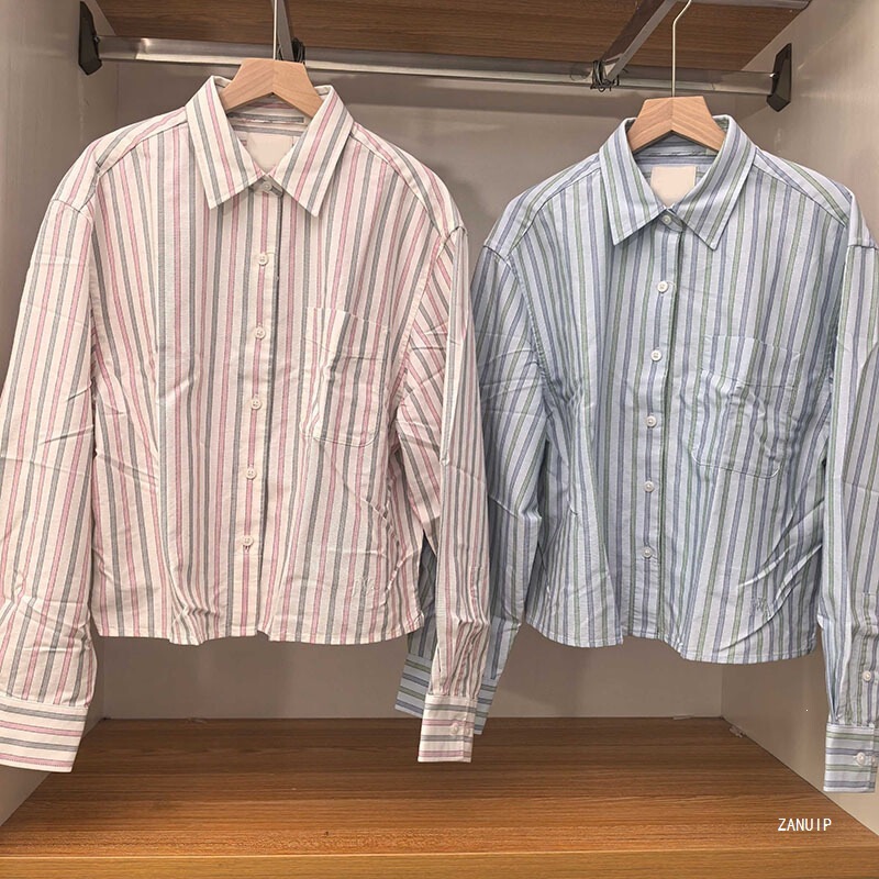 Women's Collaborative Oxford Fabric Box-Style Striped Shirt/2026 Autumn New Casual Shirt/Air Conditioning Shirt 488522 Women's Collaborative Oxford Fabric Box-Style Striped Shirt/2026 Autumn New Casual Shirt/Air Conditioning Shirt 488522