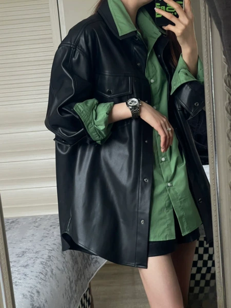 Black leather jacket