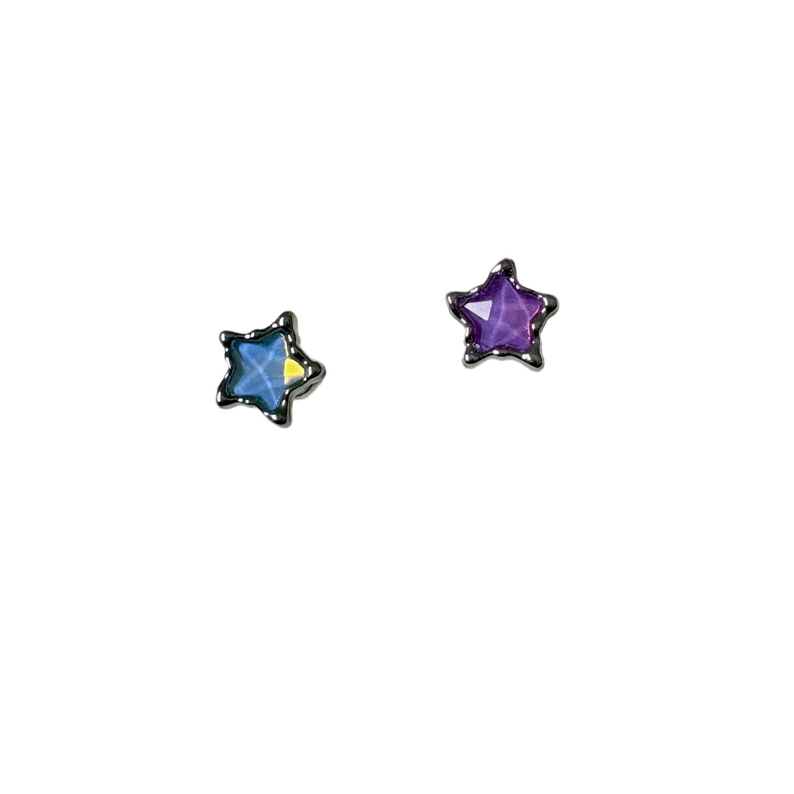 Colorful five-pointed star lip nail steel titanium internal tooth internal thread ear bone nail straight nail lip ring piercing jewelry cross-border wholesale