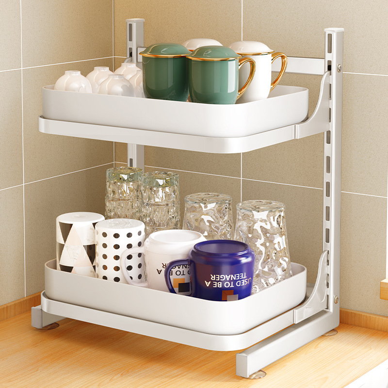 杯子收納置物架茶水間雙層瀝水杯架水吧桌面放茶具水杯玻璃杯架子
