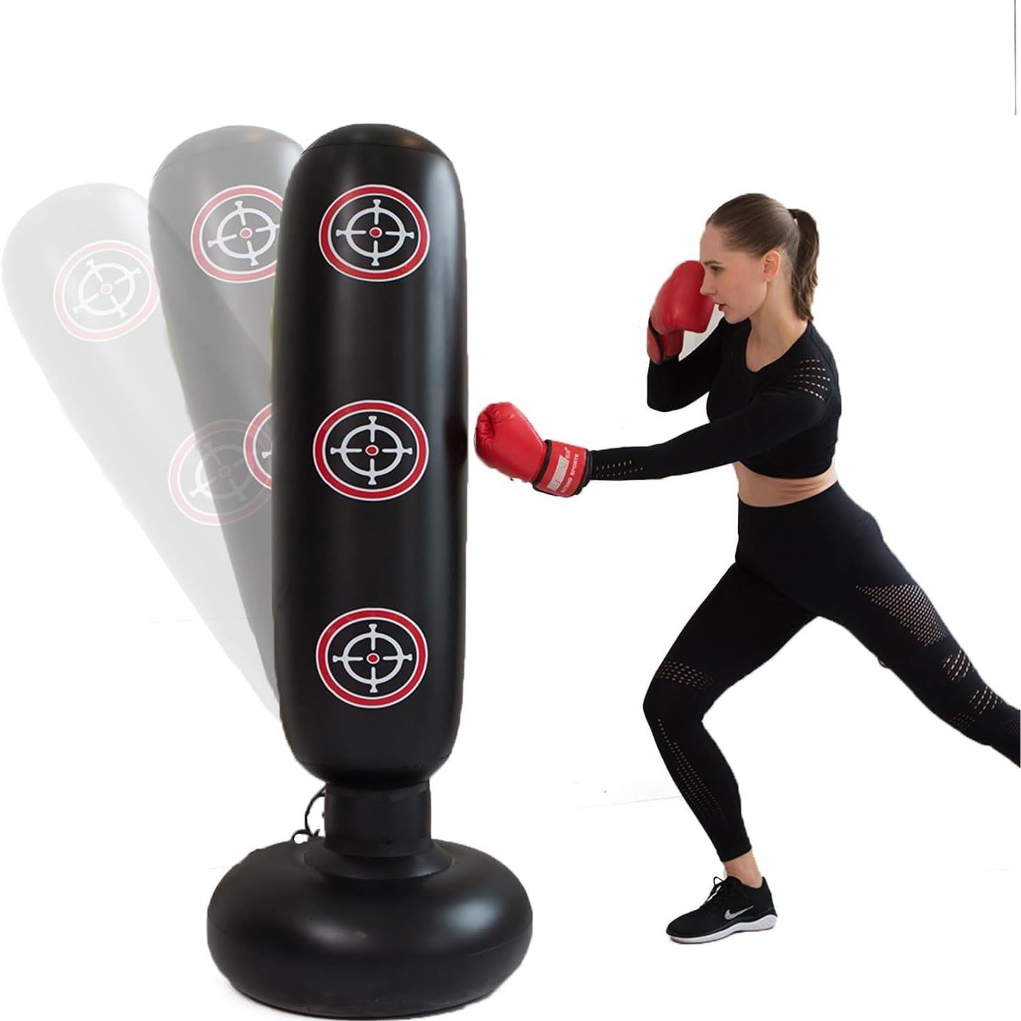 Adult Inflatable Boxing Bag, Water-Fillable, Freestanding Heavy-Duty Boxing Bag for Women and Men Training