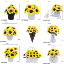 向日葵假花仿真花摆设客厅桌面餐桌花摆花假绿植盆栽装饰品小摆件