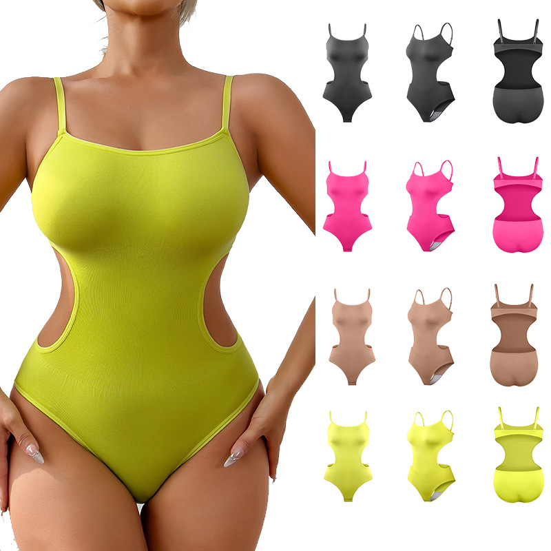 Women's Trending Backless Suspender Bodysuit Solid Color European American Style Open Crotch Underwear Sleepwear_voghion.com