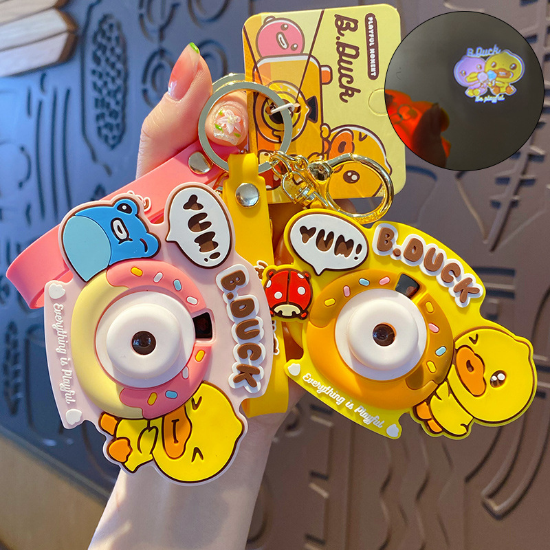 B.Duck, оригинальная камера, мультяшный брелок, игрушечная машина, ключи от машины, украшение на сумку для влюбленных