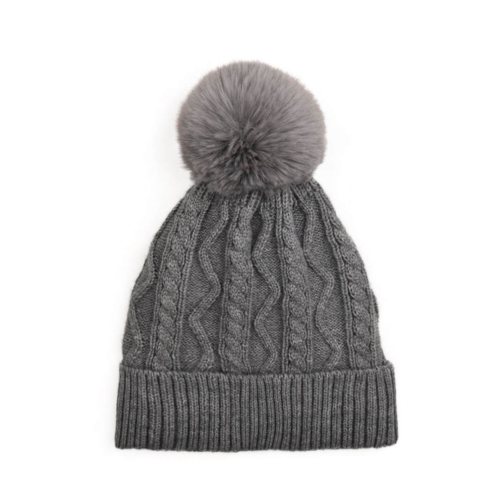 Children Unisex Cute Simple Style Solid Color Pom Poms Wool Cap display picture 5