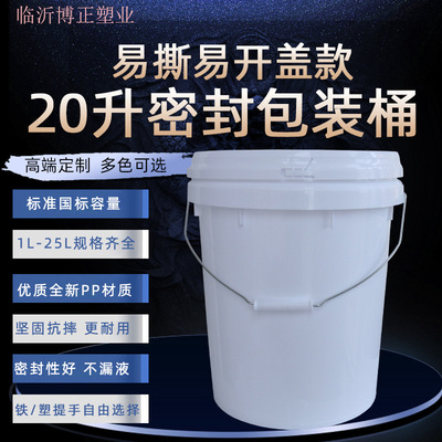 goods in stock wholesale thickening 20L Sheng Food Plastic PP Packaging bucket coating 20KG Sealed chemical drum