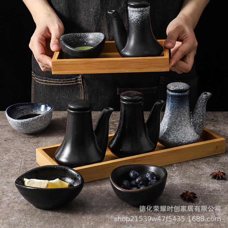 Japanese-style New Tableware Small Dish Commercial Restaurant Creative Spice Dish Pot Set Household Sauce Dish Wholesale