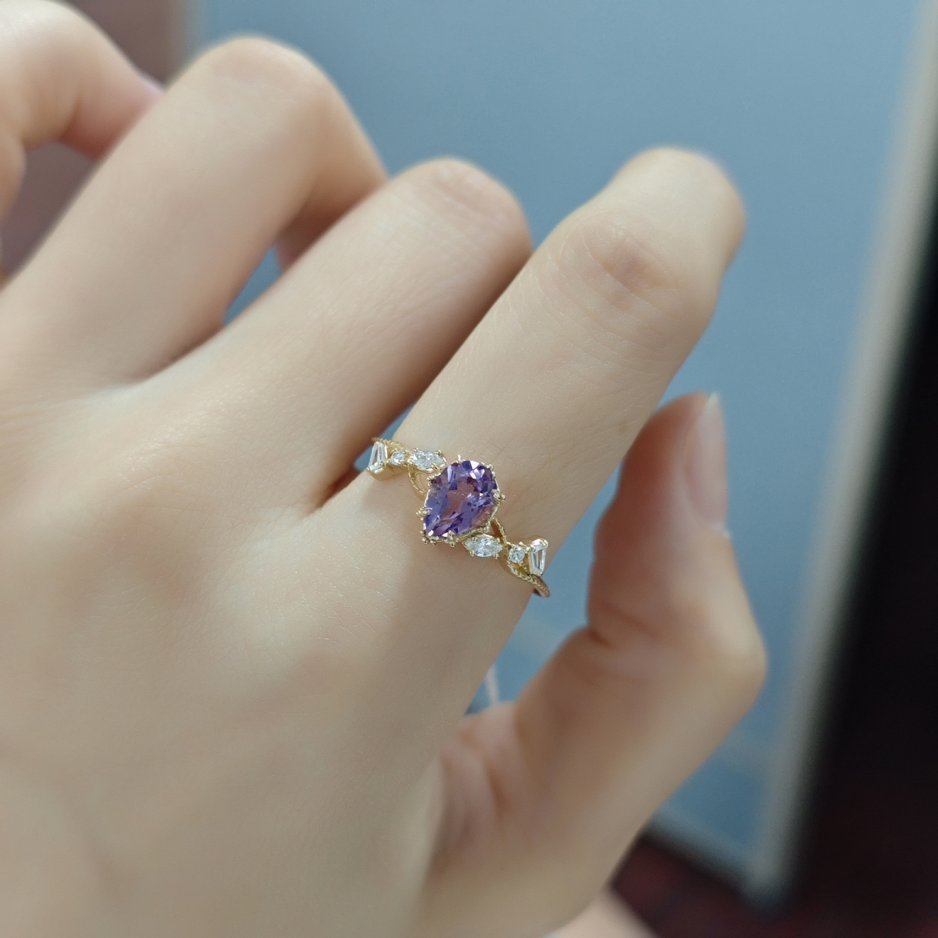 Women's Gender Plating Design 1 Piece 925 Sterling Silver Crystal Geometric Rings