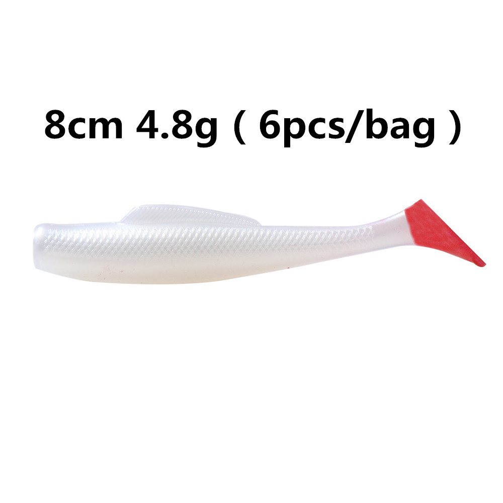 TPR cebo suave T cola flotante Luya gusano suave 6 pack MAN6cm8cm 10cm MinnowZ zman cebo suave