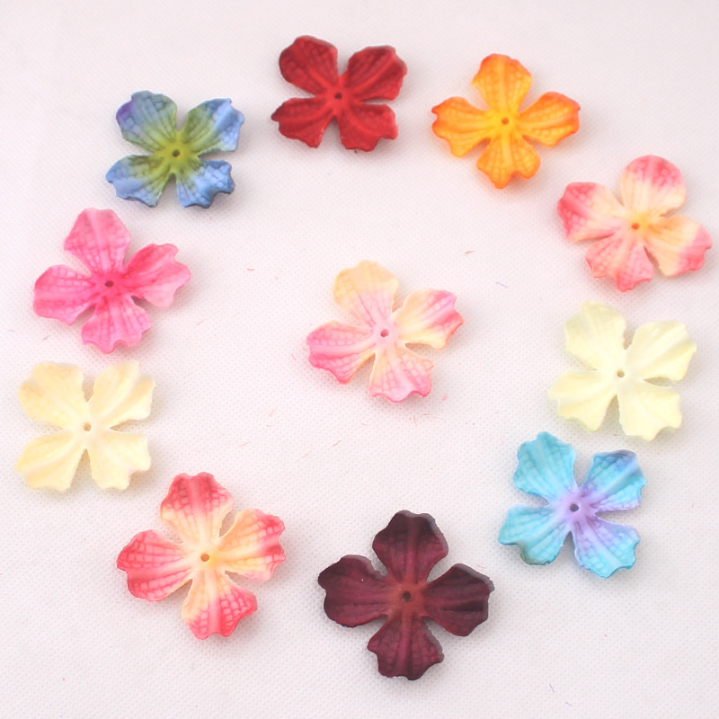 Ins Forest Embossed Artificial Flower Petals Headdress Clothing Shoes and Hats Accessories Fabric Flower Wall Burnt Edge Hydrangea Pieces