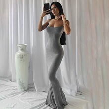 Sexy Solid Off Shoulder Slim Fit Dress�Ըм�ɫ¶�������B��ȹ