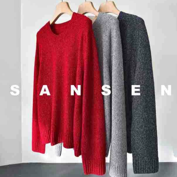 珍奢LP 风”重磅定染莱赛尔羊毛 高定花式纱插肩袖针织衫