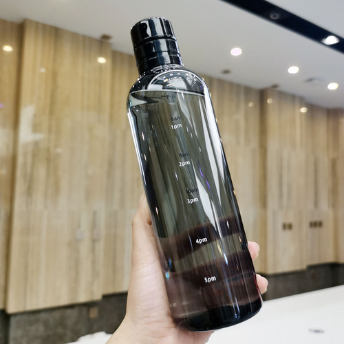 Xiaohongshu Style Time Scale Plastic Cup Transparent High-Aesthetics Glass Creative Water Cup On-the-Go Cup Gift Cup