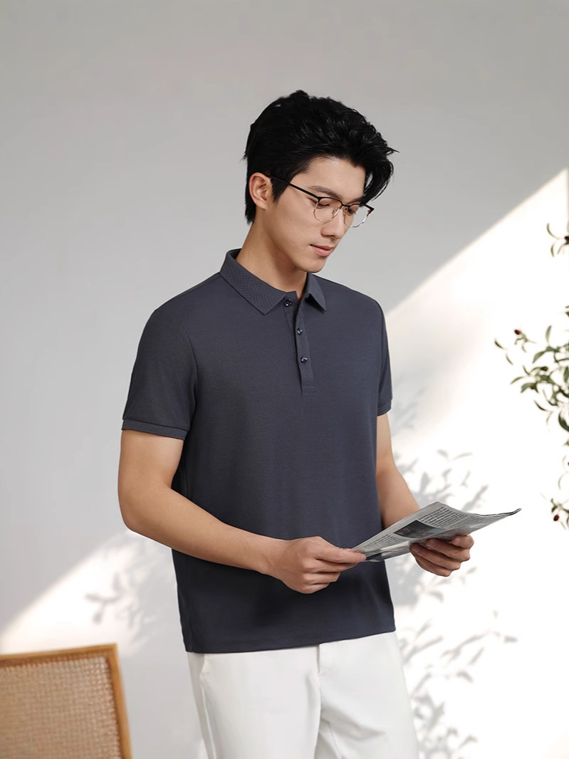 Comercio exterior transfronterizo exclusivamente para Europa y América, ropa de trabajo de solapa de manga corta de gran tamaño, camisa publicitaria, camisa polo, logotipo de impresión personalizado image 2