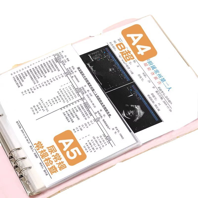 A5 Prenatal examination storage book Pregnancy examination report form Portable folder A4 Pregnant women and pregnant mothers’ early pregnancy supplies file book
