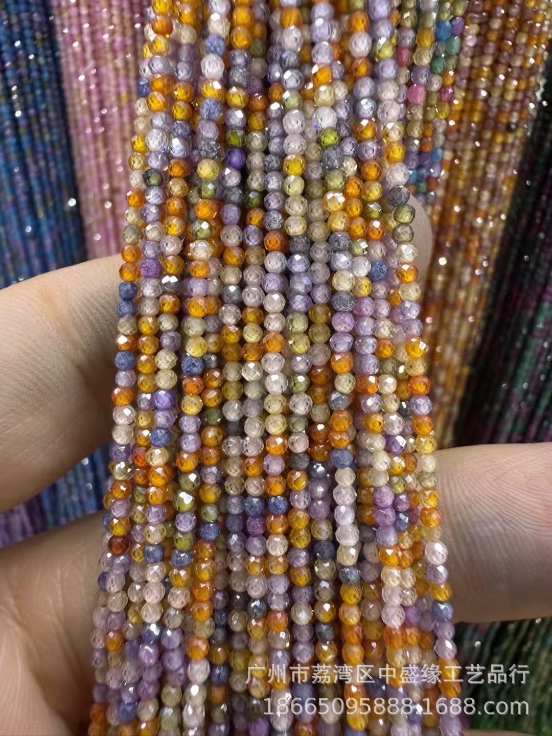 Manufacturer's Direct Sales of 2mm Round Beads, Semi-Finished DIY Loose Beads, Handmade Clothing Spacer Beads, Jewelry Accessories, Source Faceted Zircon