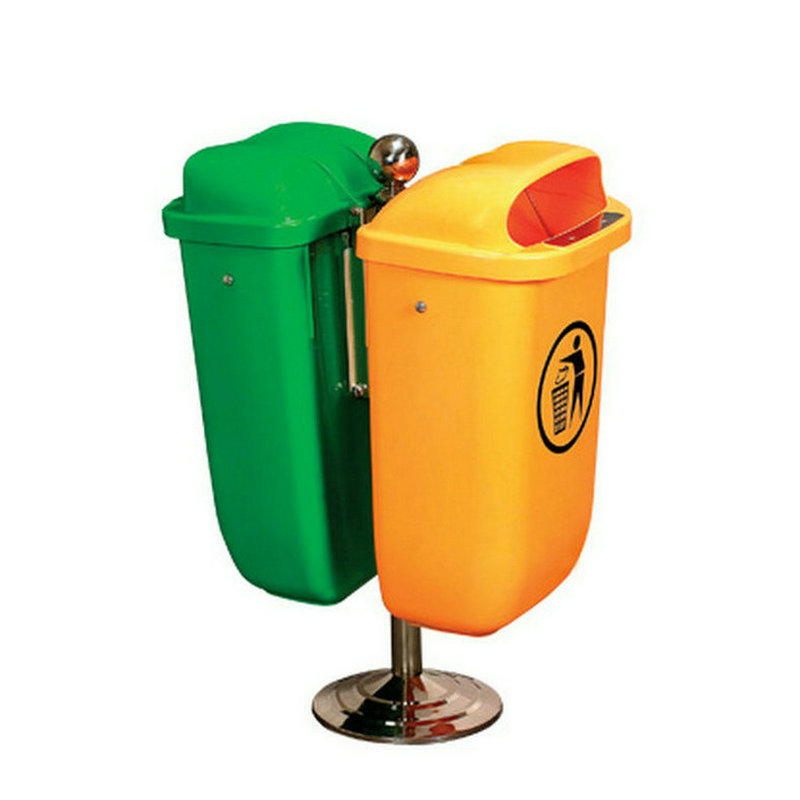 50L塑料垃圾桶50升可回收分类垃圾箱不可回收果皮桶100L双胞胎桶
