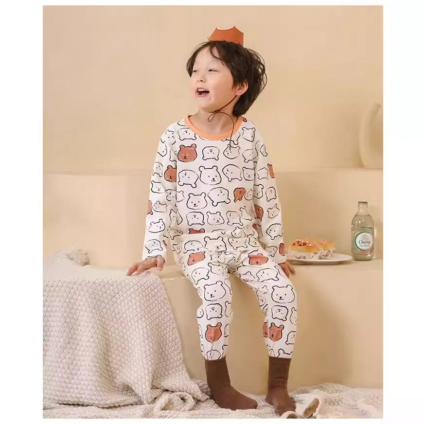 Set de ropa de casa para niños otoño y invierno chaqueta de otoño pantalones de otoño bebé de otoño dos piezas set de ropa de bebé de algodón lycra