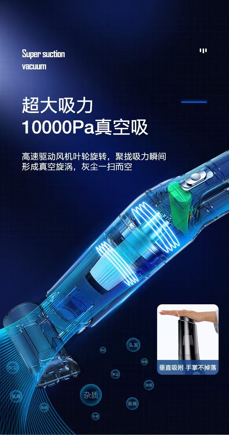 Cross-Border Car Vacuum Cleaner, Handheld Household Wireless Vacuum Cleaner, High-Power Multi-Functional Car Vacuum Cleaner, Sweeper