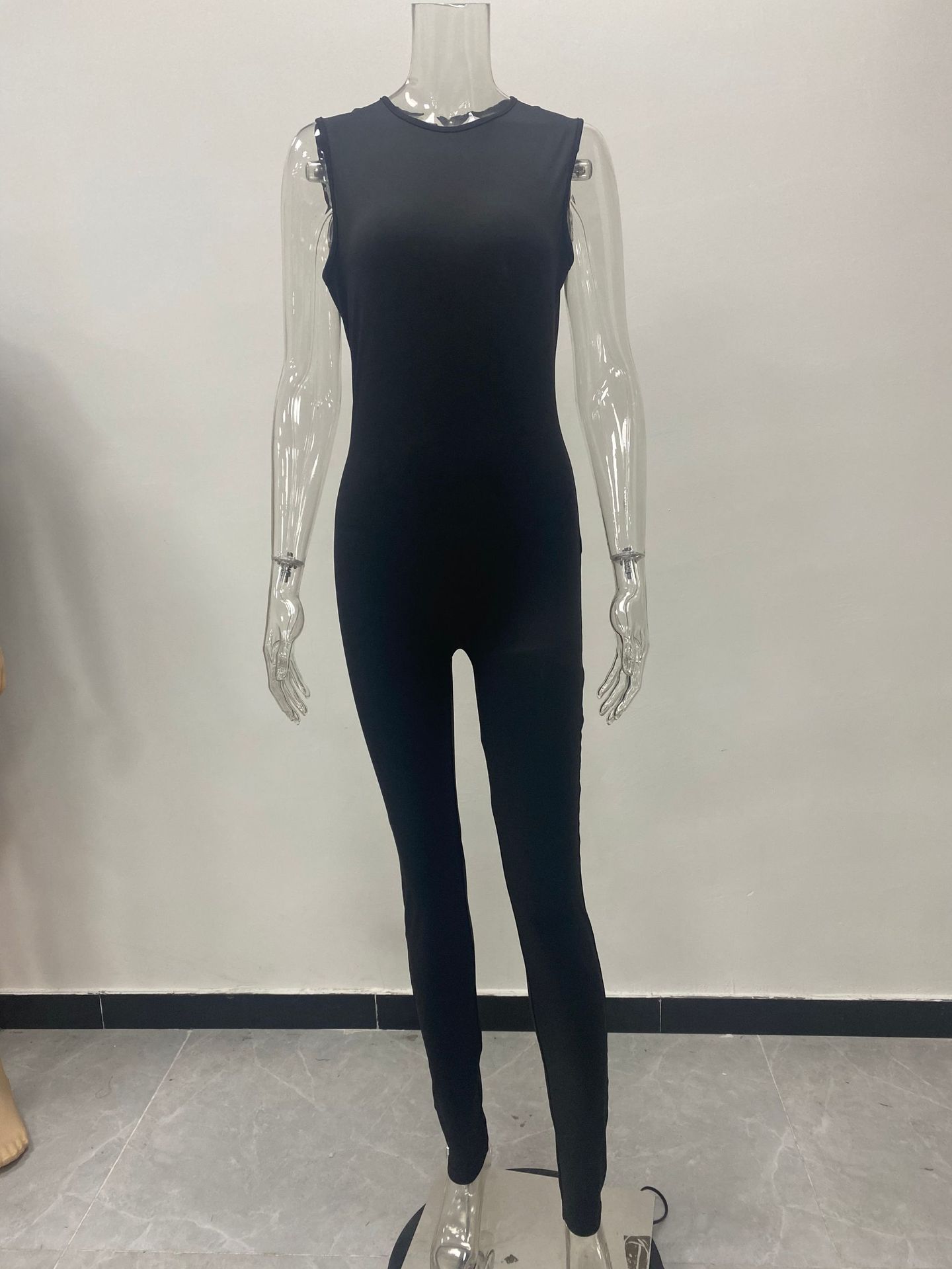 175g Weight Sleeveless Sleeve Length Full Length Pants Length Polyester Fabric Type High Waist Waist Line Casual Pants, Jumpsuits Pants Type High Elasticity Elasticity Holiday, Daily, Date Occasion Skinny Fit Type Solid Color Pattern Summer Season Women's Gender Streetwear Style Wholesale Women's Streetwear Solid Color Sleeveless Bodysuits 6