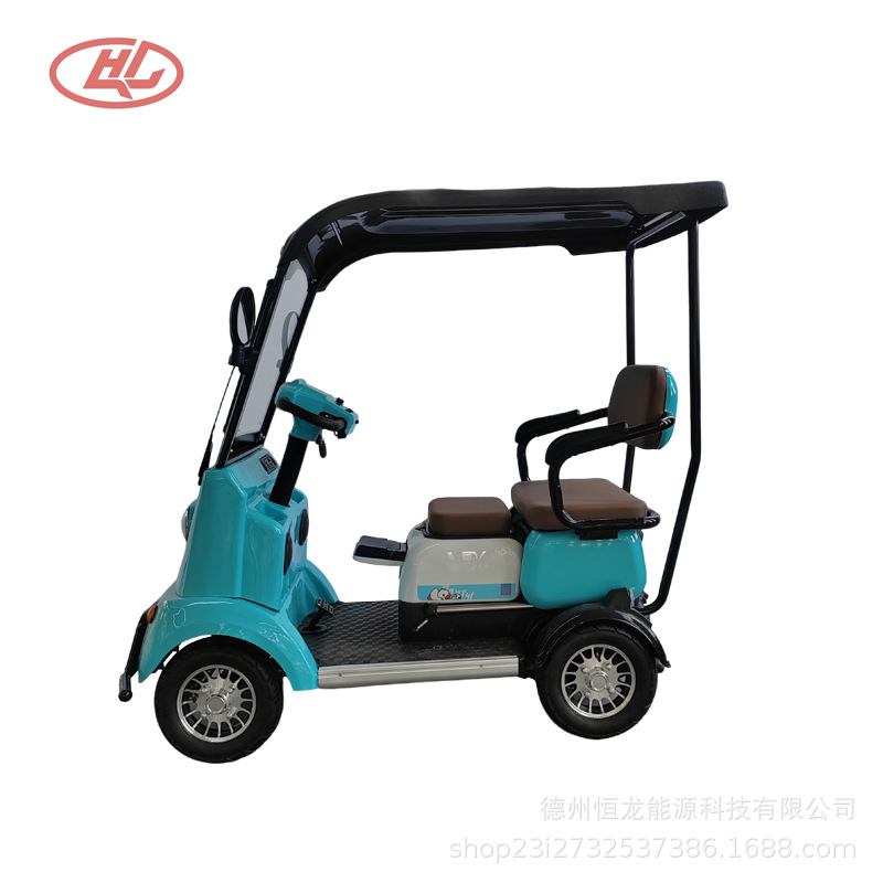 新款电动四轮车载客接送家用孩子老年小型代步车电瓶大功率外贸跨