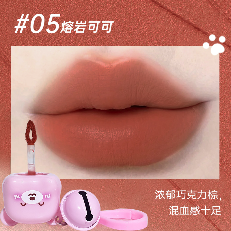 JOJO DIARY Sweet Heart Bear Lipstick Matte Niebla Velvet Blanking No Touch Cup Colgante Cross-Border Beauty Girl