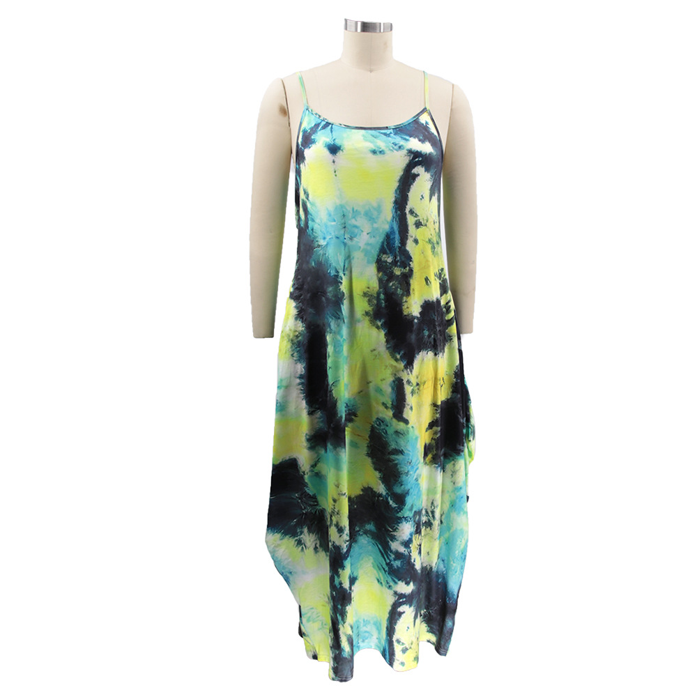Plus Size Tie Dye Wholesale Maxi Dress
