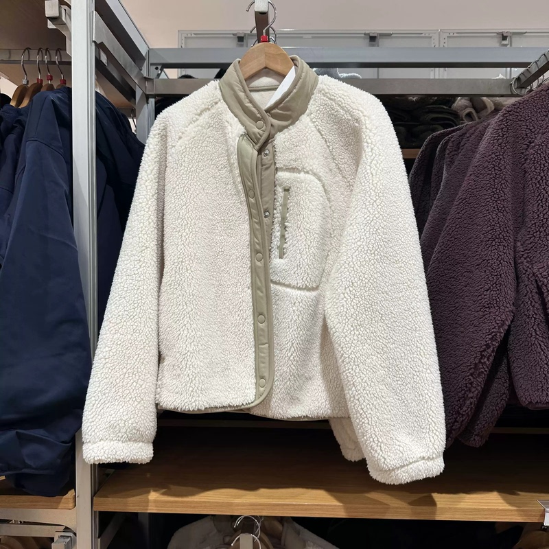 Japanese-style winter new collection: women's jacket with a combination of faux shearling and fleece, style 487594