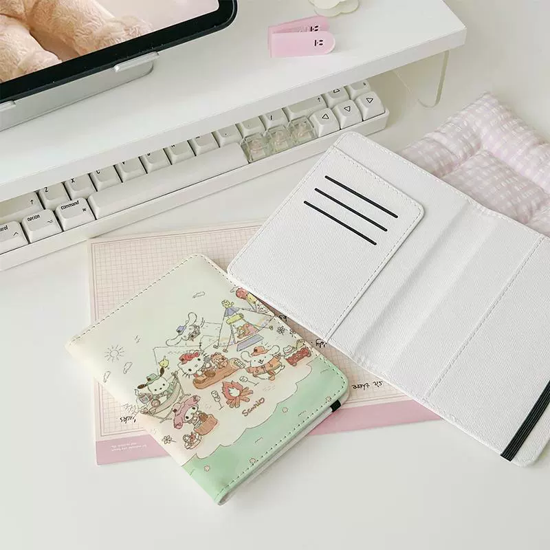 Санрио, hello kitty, чехол для паспорта в мультяшном стиле, универсальный защитный чехол, держатель карт для путешествий, портативная система хранения