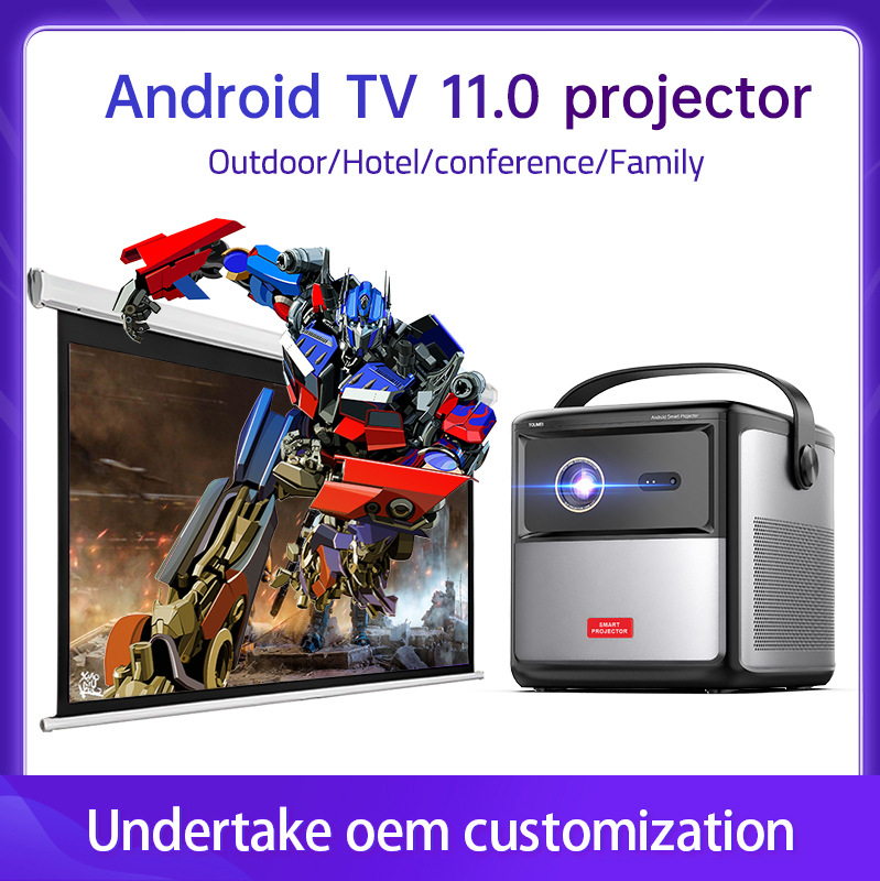 TOUMEI Projector DLP Android 11.OS Wifi 3D Projector4K Mini