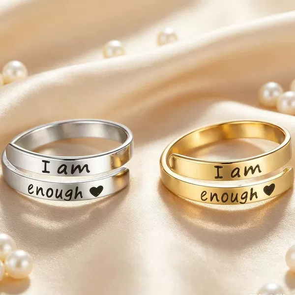 Stainless steel European and American cross-border opening adjustable heart-shaped pattern letter ring titanium steel jewelry for men and women wholesale