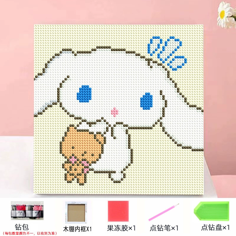 Набор алмазной мозаики DIY Kuromi и мультфильмы 20×20 см, рамка-наклейка, детское творчество