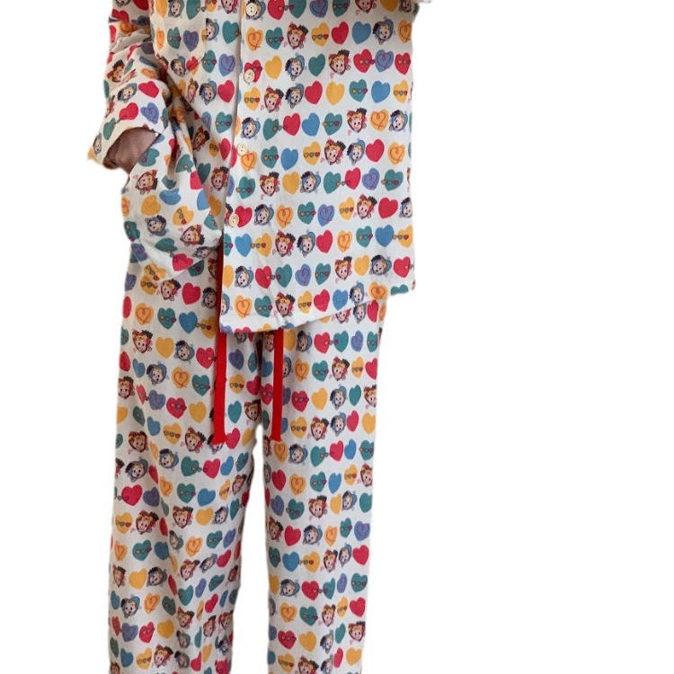 Pijamas sueltos de cereza de manzana de algodón cepillado, pantalones lindos para el hogar