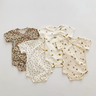 ins新生婴儿衣服夏季薄连体衣和尚服女男宝宝三角哈衣夏装棉爬服