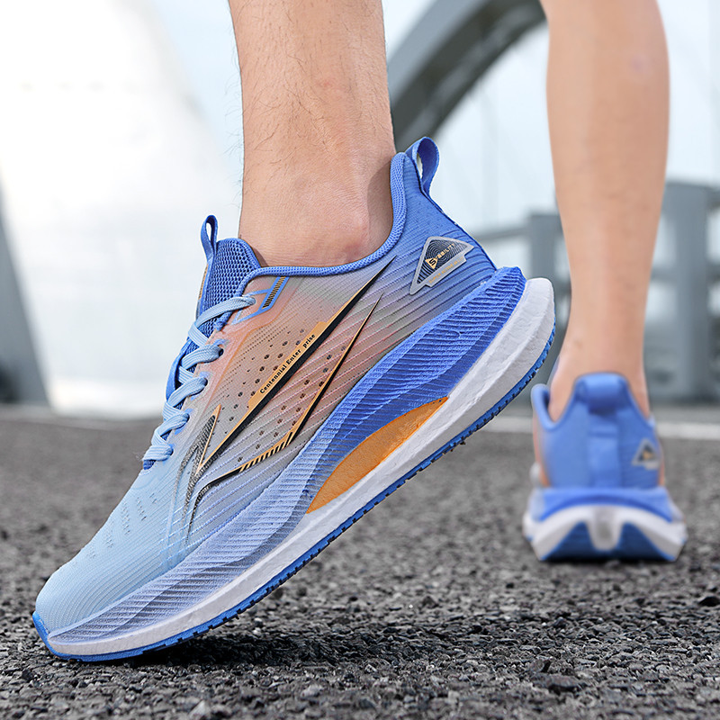 Juvenil super ligero malla transpirable pareja zapatos de carreras para hombres y mujeres zapatos antideslizantes de suela gruesa