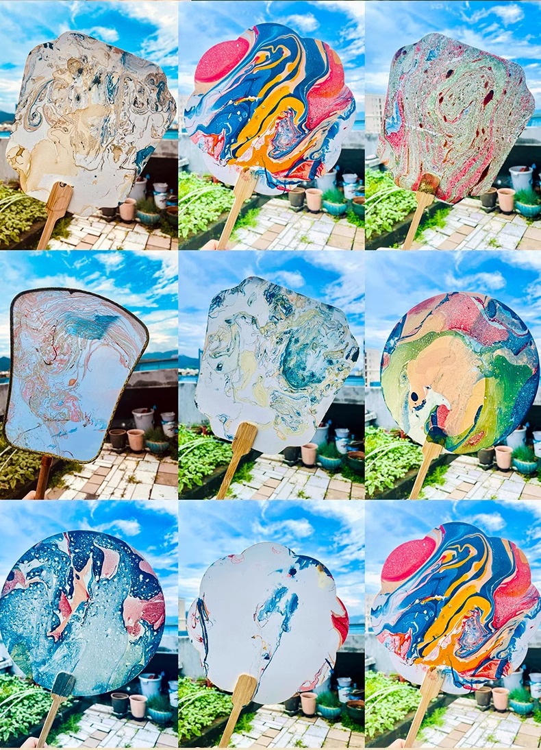 非遗漆扇diy材料包全套制作专用颜料套装扇子摆摊漂带字儿童工具-阿里巴巴