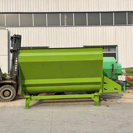 出料干净的饲草混料机卧式双轴直连拌草机图片牧草粉碎称重一体机